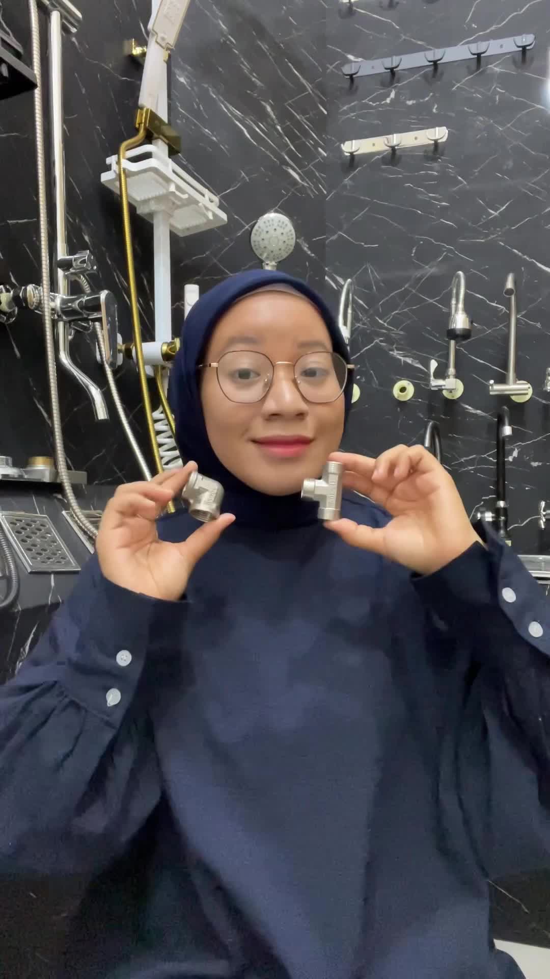 Sambungan Pipa Kran Nepel T Tee Shower Kloset Sok Double Kni Keni Elbow Fitting Stainless Drat Luar Dalam 1/2 3/4 Inch