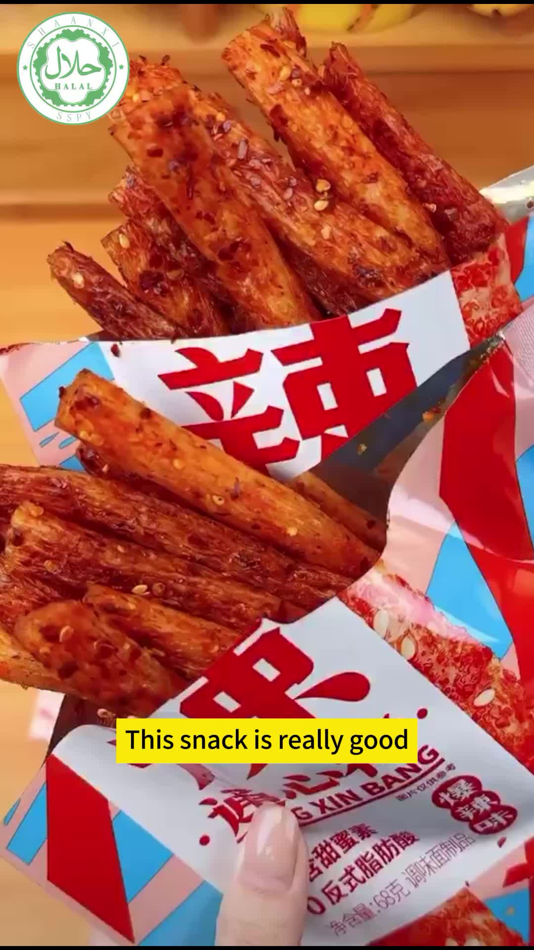 [Halal]latiao tidak pedas HALAL | Cemilan Snack China Vegetarian 68gr Spot goods Local delivery Buy one get one free latiao tidak Bag Food