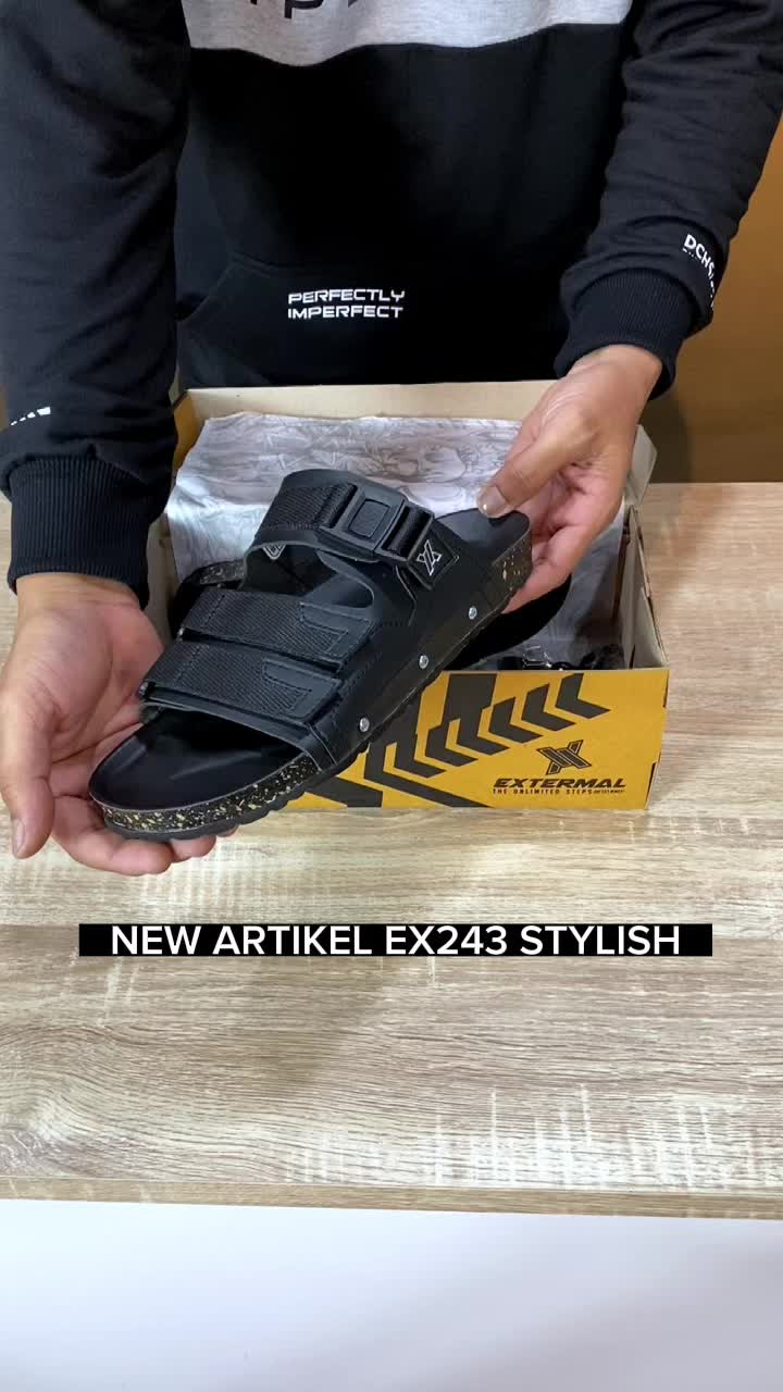 Extermal - 243 sandal slide casual pria sandal slip on cowok Sendal
