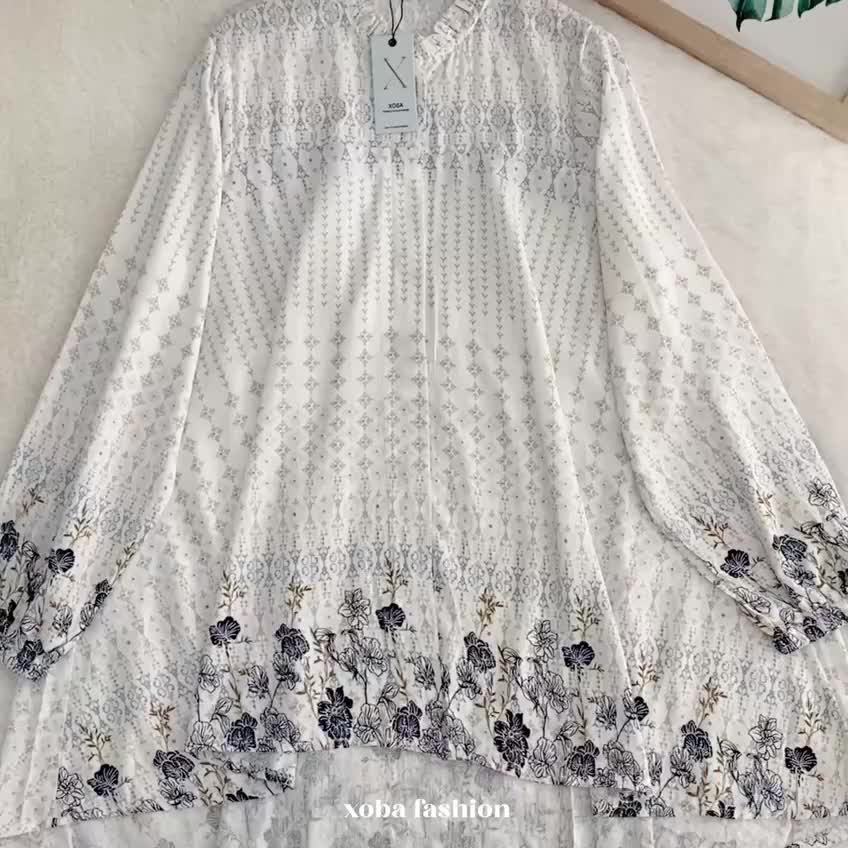 Xoba 3404 LD 108 dan 116 Atasan Wanita Blus Linen santuari panjang Baju Cewek  Santai Oversize