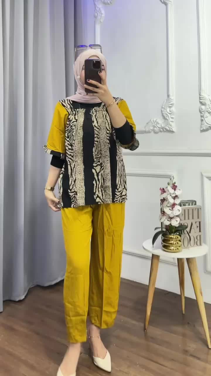 SETELAN WANITA LENGAN 3/4 | SETELAN WANITA LENGAN REMPEL | SETELAN WANITA SOPAL MOTIF POLOS TERBARU | SANAYA COLLECTION