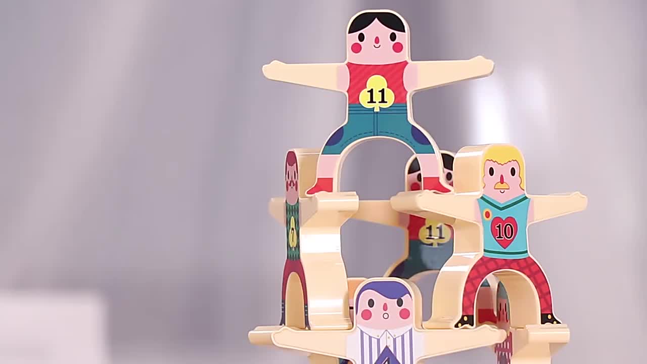 Geetoy Mainan Interaktif Orang Tua-Anak Set Balok Bangunan Domino Balance Hercules Untuk Anak-anak