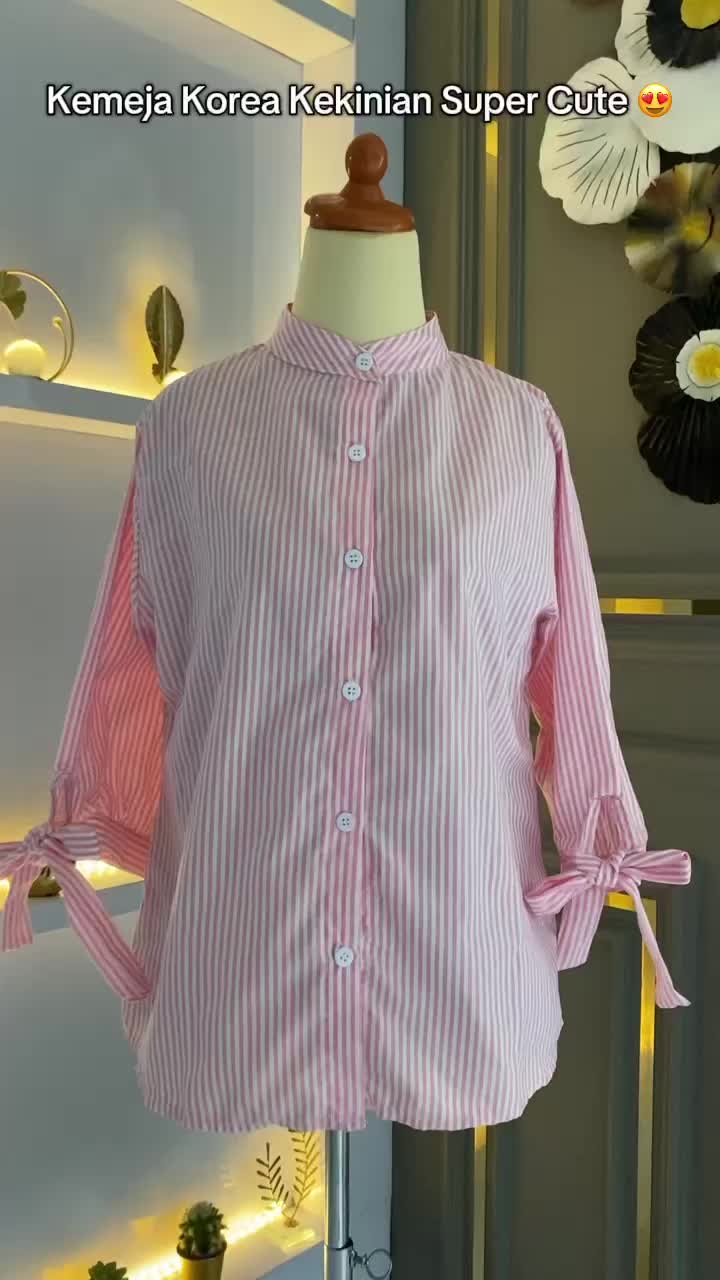 Aruna Kemeja Blouse/Baju Wanita Katun Basic/Atasan Kerja Kekinian/Baju Nyaman dan Lembut