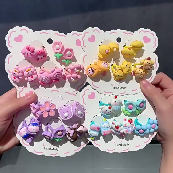 TI - 10PCS / SET IKAT RAMBUT ANAK KOREA LUCU MOTIF KARAKTER KARTUN / KUNCIRAN RAMBUT KARET ANAK PEREMPUAN MOTIF ICON KARAKTER CUTE FASHION