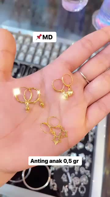 Anting anak setengah gram anting anak ring gantung emas muda