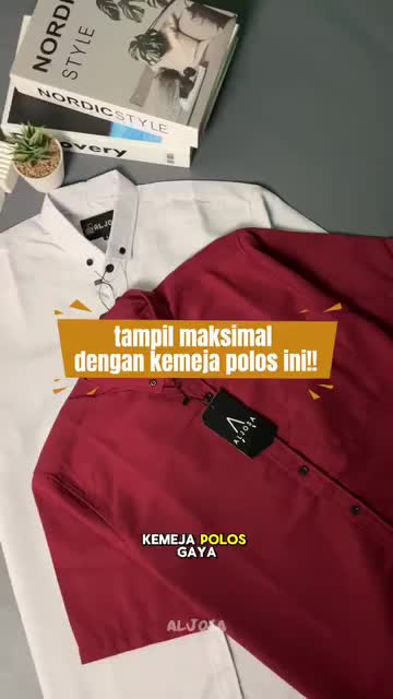 Kemeja Polos Putih Pria Lengan Pendek Simple | Baju Katun Cowok Casual Slim Fit  Basic ALJOSA