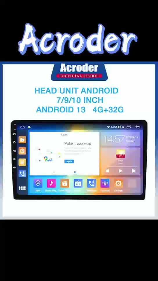 【cooling system】Acroder Head Unit Android 4G+32G IPS Screen Acroder untuk Semua Mobil Double Din dengan Kamera Belakang AHD 1080P