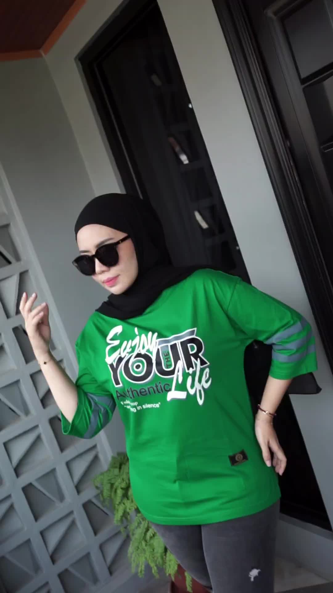 Xvlore | Terbaru Kaos Atasan baju wanita Oversize motif terbaru [ Enjoy your Life ] Katun 20s