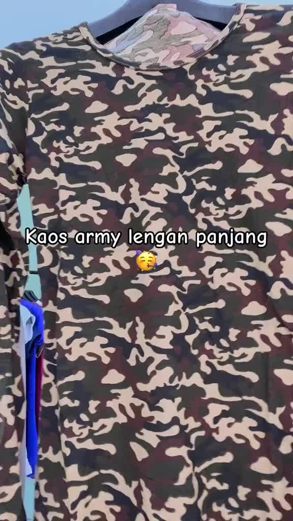 Kaos Army Wanita Motif Loreng Tentara Lengan Panjang Bahan Spandek Spandex by rut.id Abu Hijau