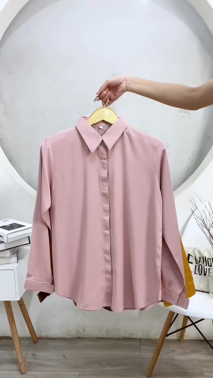 Lily Kemeja Wanita Polos Basic Rayon Twill Premium Oversize Kekinian Atasan Wanita Jumbo Lengan Panjang Casual Ootd hijab