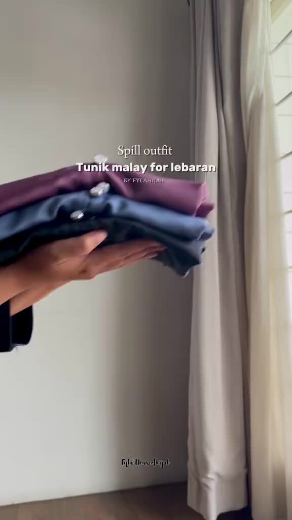 FYLA Tunik Maxmara Motif Bunga Wanita Wudhu Friendly Navy Formal Muslim Dress
