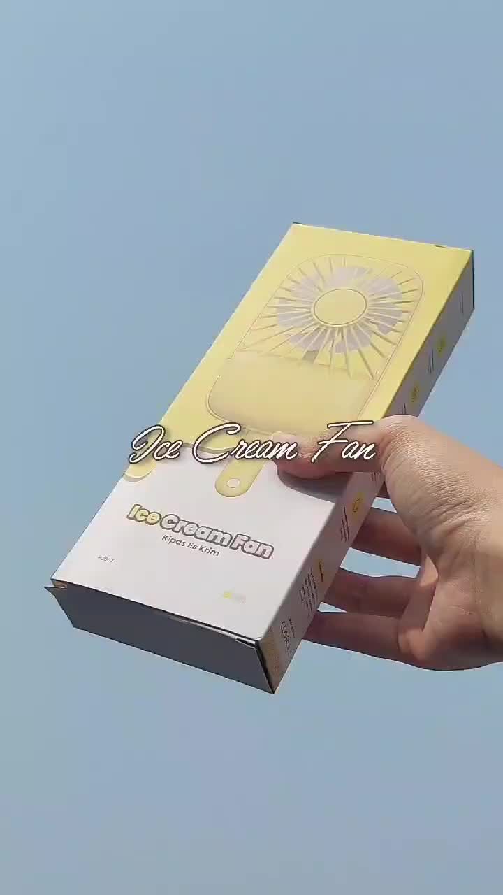 Kipas Angin Mini Genggam Portable Karakter Ice Cream 3 Speed Wind l Kipas Angin Lucu Portable USB l Mini Fan