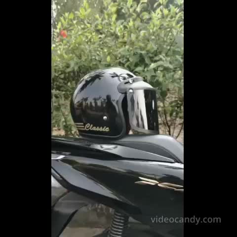 Helm Bogo Classic Retro Cream Glossy Motorcycle
