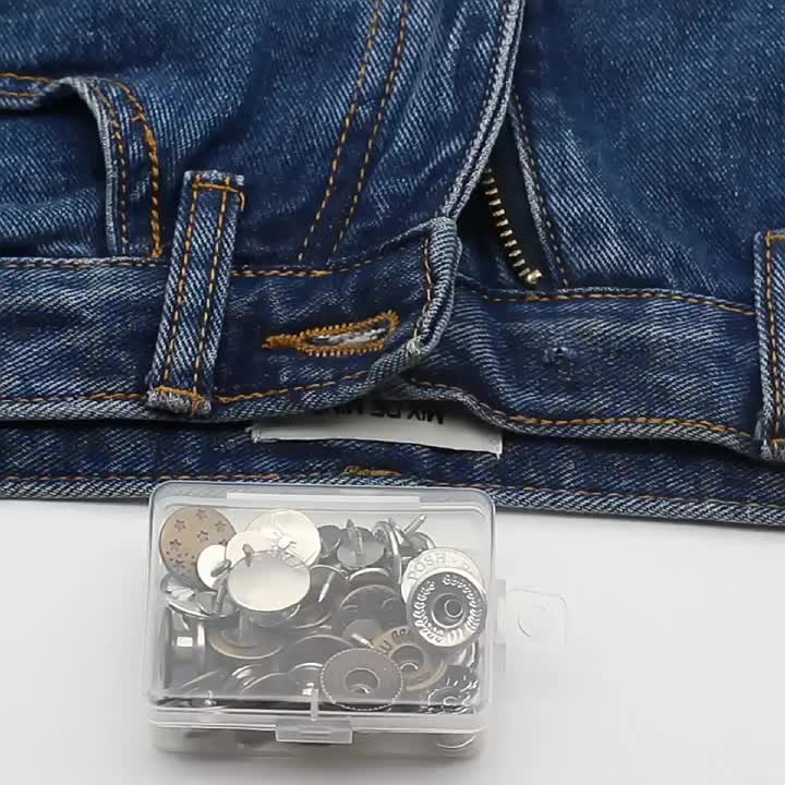 Woomy KCL512 Isi 12 Pcs Kancing Jeans Logam Model Tusuk Simple Bisa Dilepas Tanpa Dijahit Murah