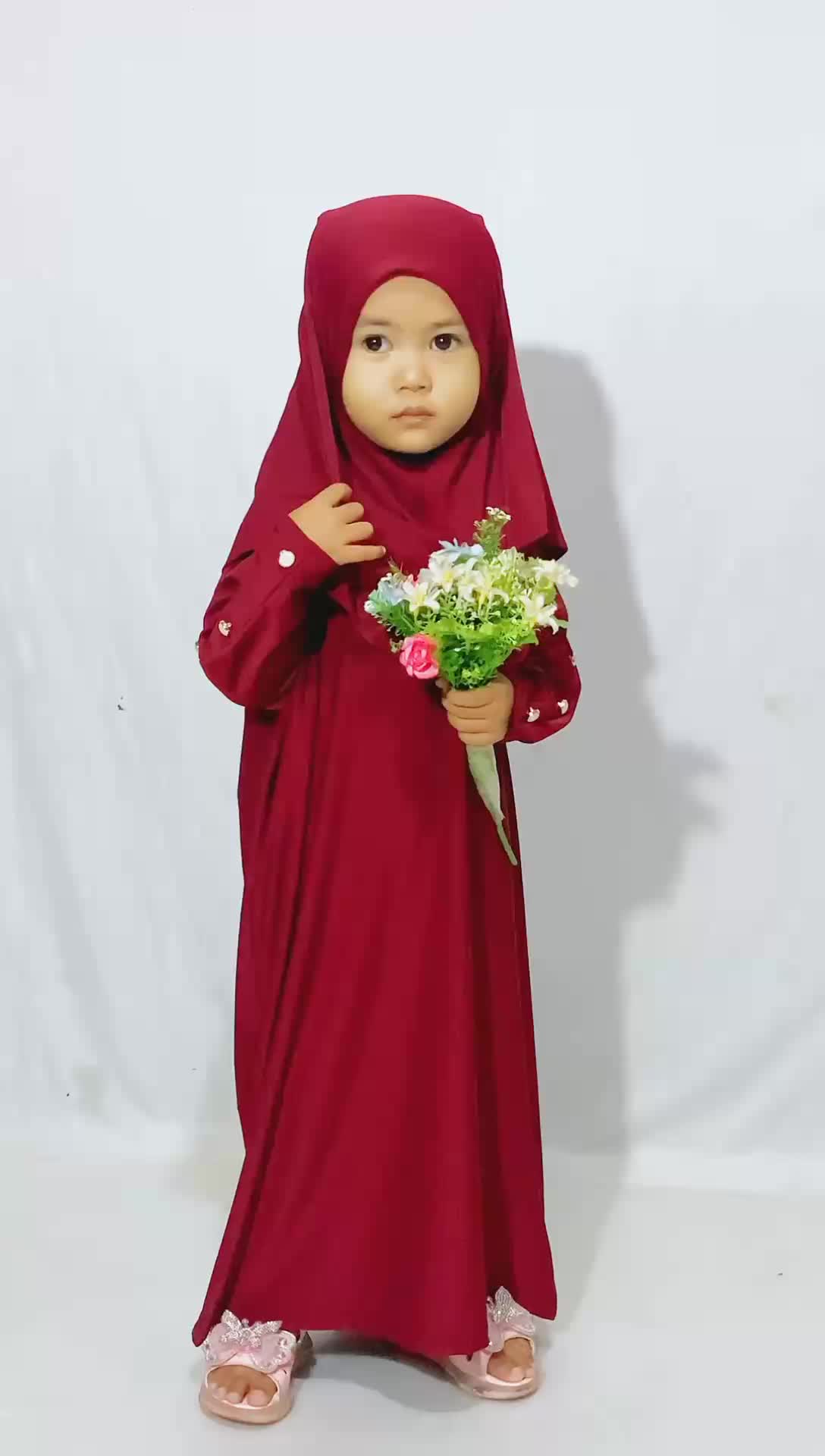 Gamis Abaya Anak Batwing Bayi Muslim Mewah Perempuan 2-3 Tahun - Set Jilbab Terbaru Ori Sudah Free - Lembut, Nyaman Lembut Nyaman Nyaman Syari