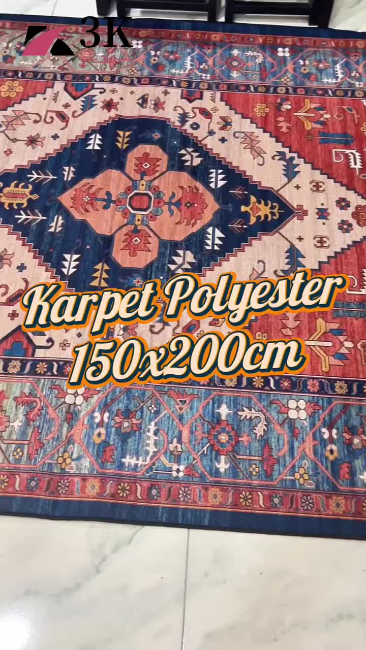 (3K) Karpet Lantai Polyester Ukuran 150x200CM PREMIUM Anti Slip Permadani Motif Eropa