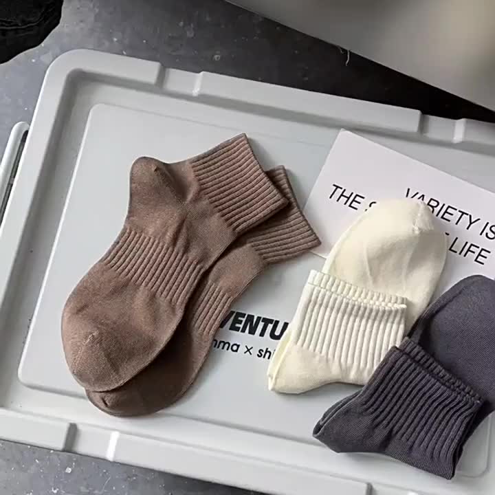 BISA COD K6630 Kaos Kaki Wanita Murah Solid Color Sekolah Kantor Women Socks Dewasa