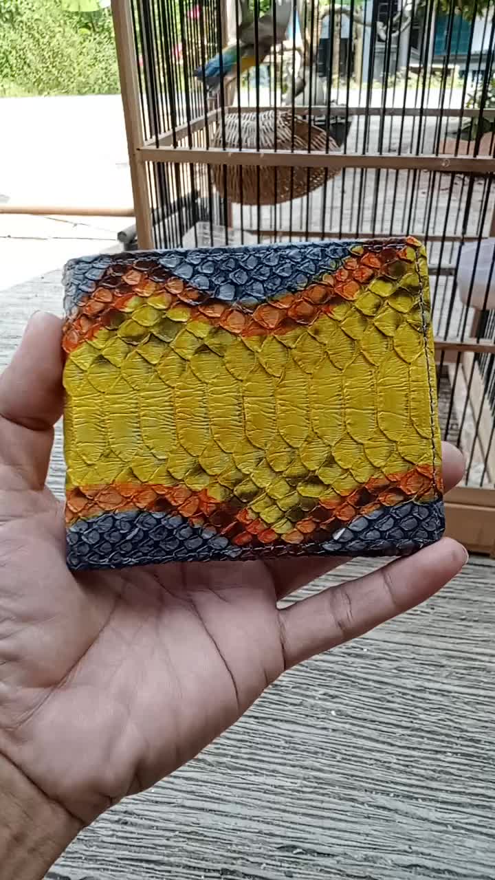 Dompet kulit ular python asli - multicolor 3