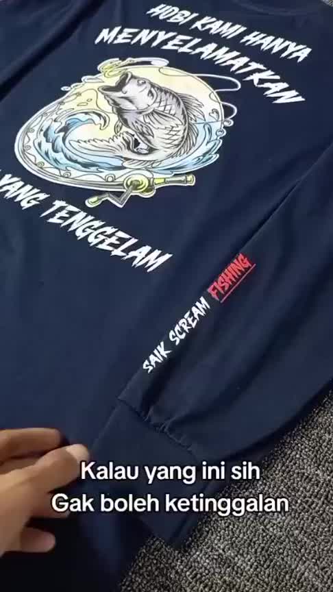 Kaos Mancing Distro Saik Scream Katun Combed 24S Premium Lengan Panjang Karet Unisex Pria Wanita