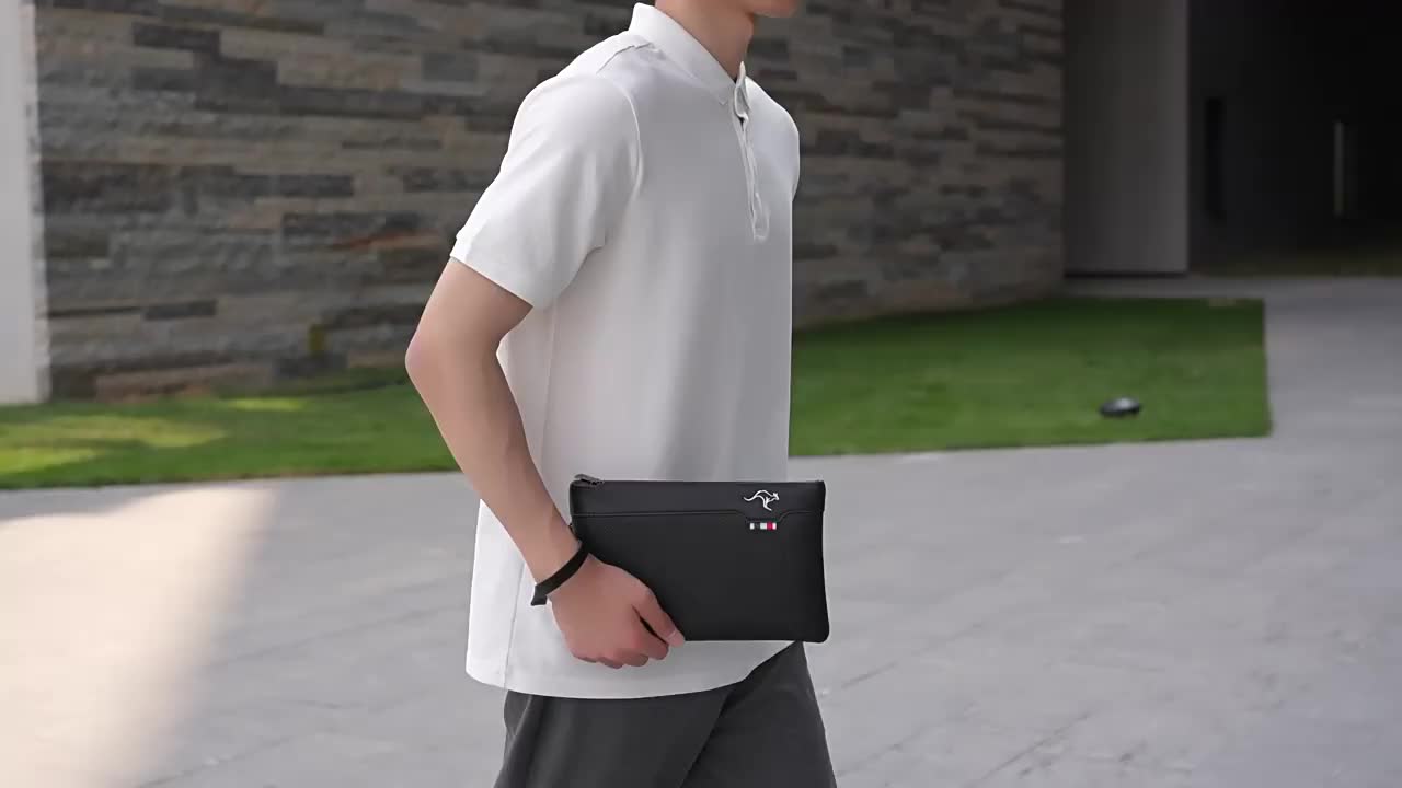 Tas Tangan Clutch Hand Bag Pria Cowok Dompet Tangan Besar Tipis Slim Serbaguna Import Bahan Kulit PU Terbaru Kekinian