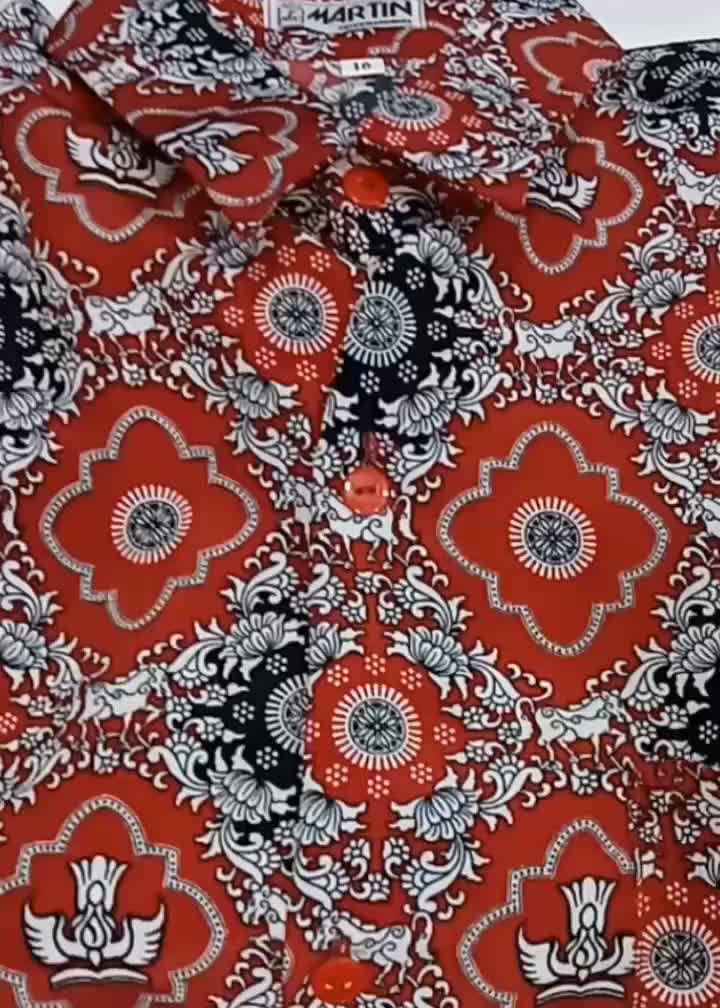 Batik Merah SD/Batik Nasional/Batik Tutwuri Handayani Bahan SANWOS Lengan Panjang Kelas 1 sampai 6