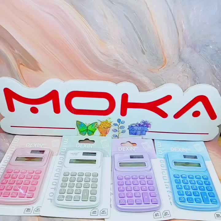 Kalkulator Mini Pocket 8 Digit Full Color Macaroon Lucu Pastel Soft Estetik Aesthetic - Plastik