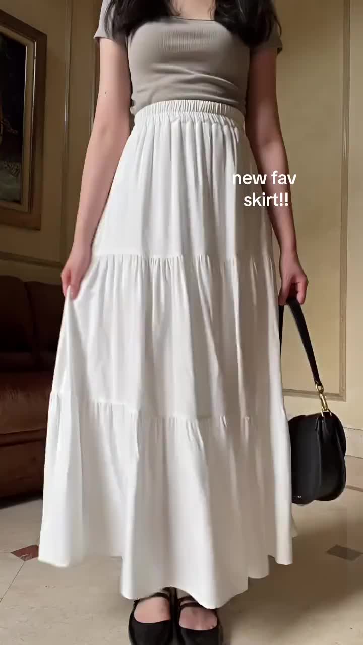 Rok Canda Tutu Bawahan Panjang Wanita beraksen 3 susun | long skirt korean style | rok wanita muslim