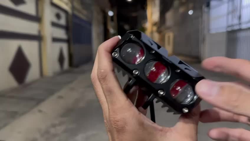 Lampu Tembak 3 Mata IBRIGHT Plus devil dan senja full alumunium Waterproof premium CS1070