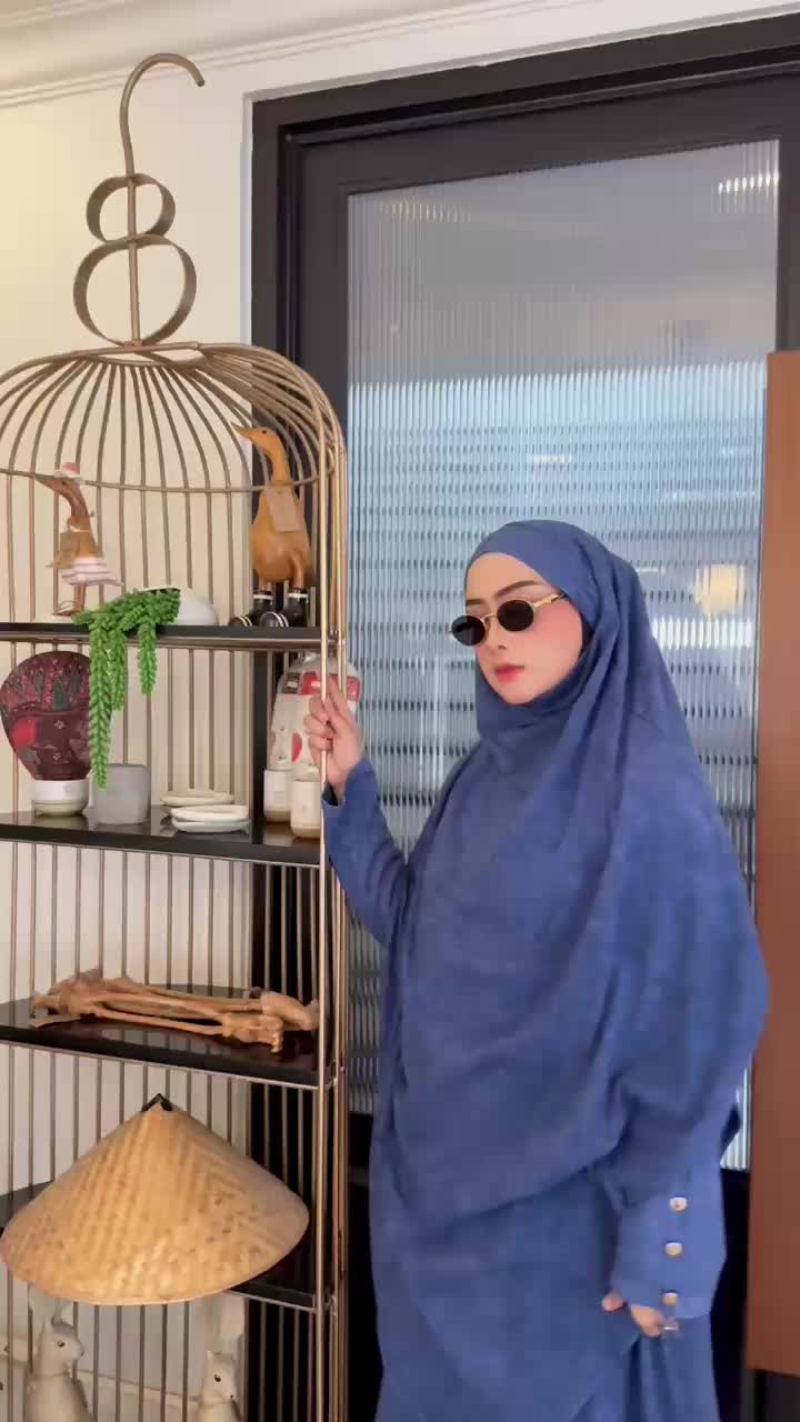 ABAYA SET HAJI DAN UMROH+FRENCH KHIMAR SNOW(KAOS KATUN BANGKOK)