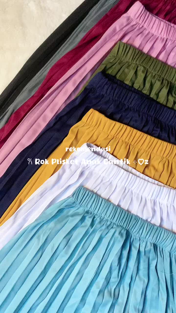 Rok Plisket Anak Usia 6-12 Tahun Allsize Fashion Perempuan Cantik