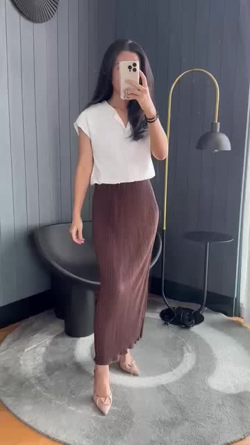 Rok Span Panjang Plisket Lidi Wavy / Rok Plisket wavy Wanita / Rok Plisket Lidi / Rok Wavy / Rok Span Wavy / Pleated Skirt (019/023)
