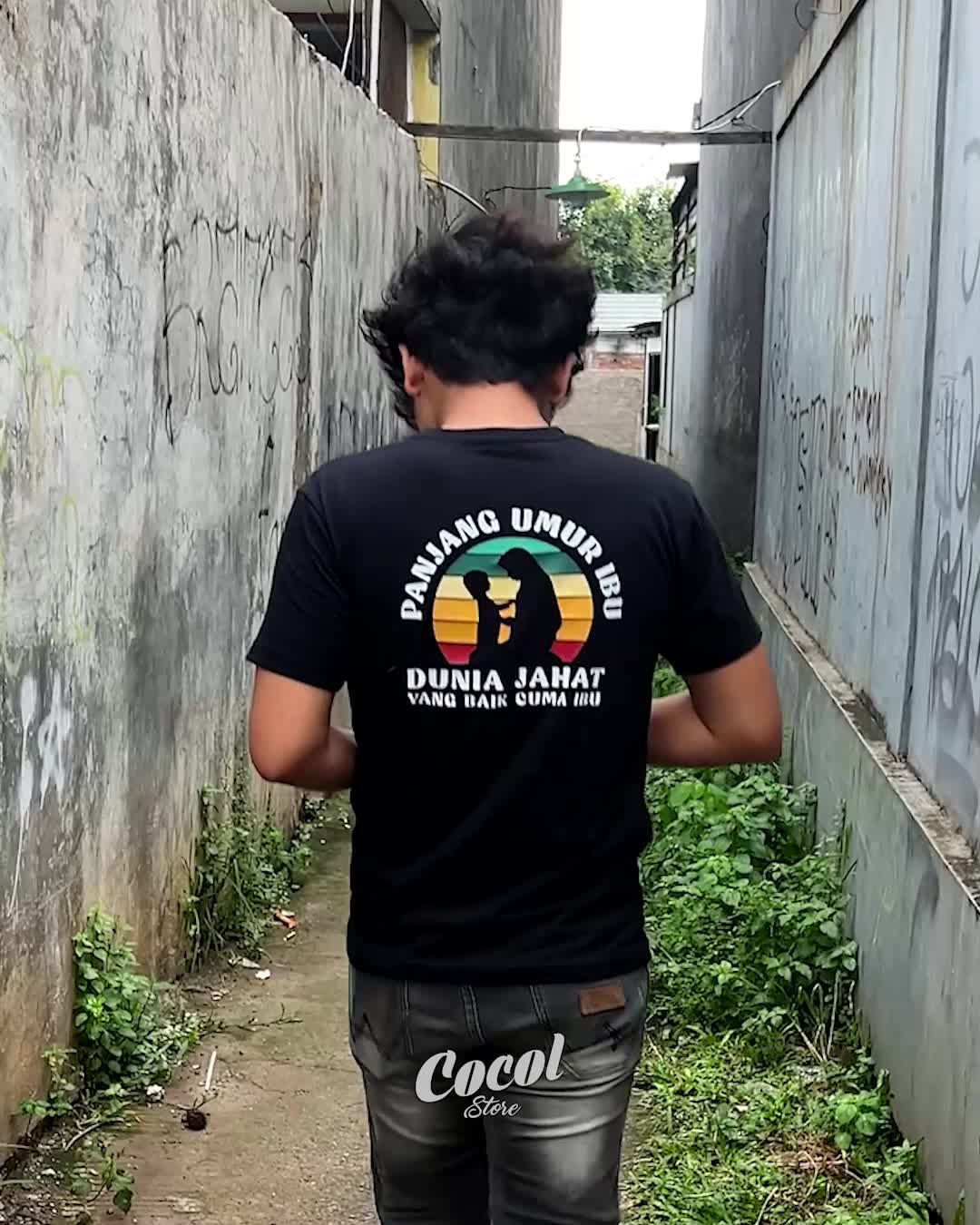 Cocol Store - Kaos Kata Panjang Umur Ibu - Kaos Desain Orang Tua - Bahan Baju Cotton Combed 20s Tebal Lembut dan Nyaman Standar Distro Lokal - Sablon Keren DTF
