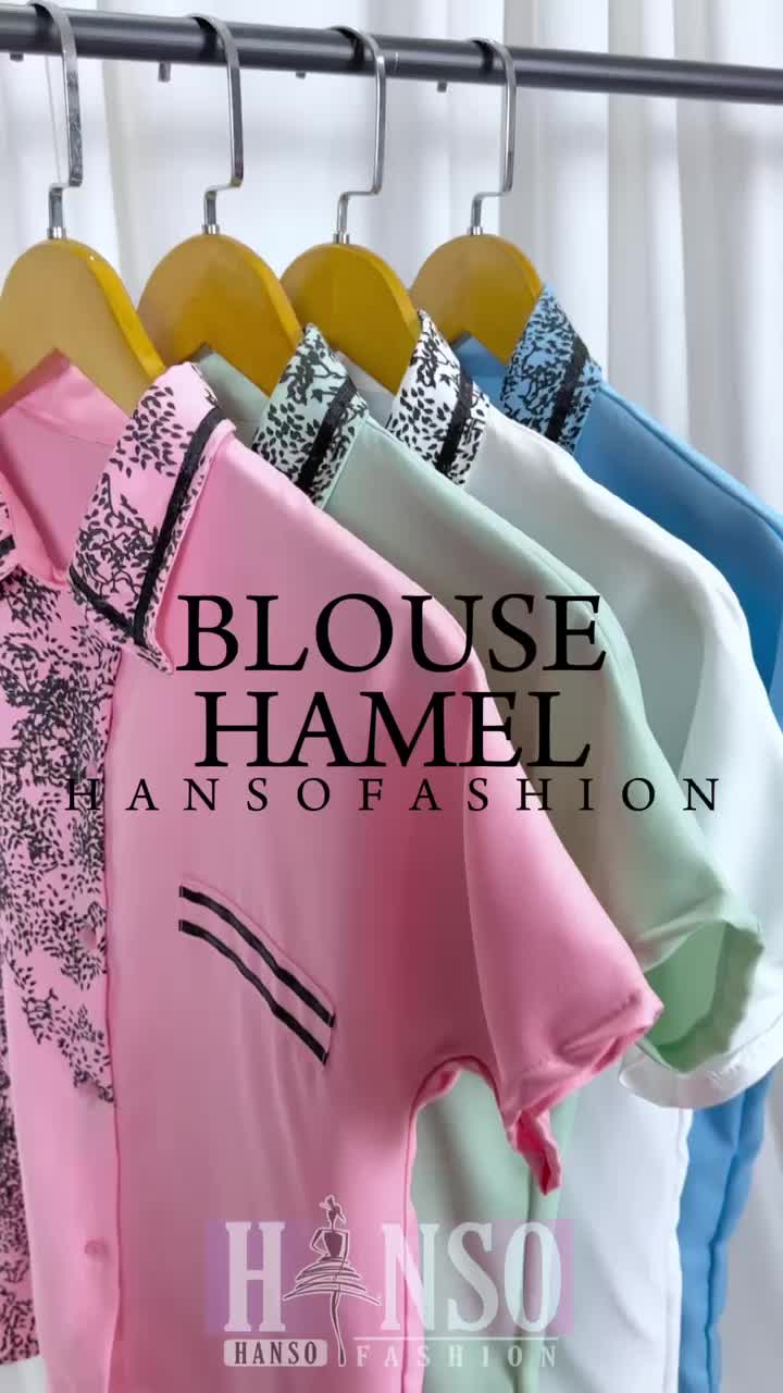 Blouse Amel / Atasan Wanita Modern / Baju Wanita Cantik Trend Kekinian / Blouse Wanita Dewasa / Outfit Wanita / Baju Lebaran / Pakaian Wanita Korea Import [HN] kancing motif