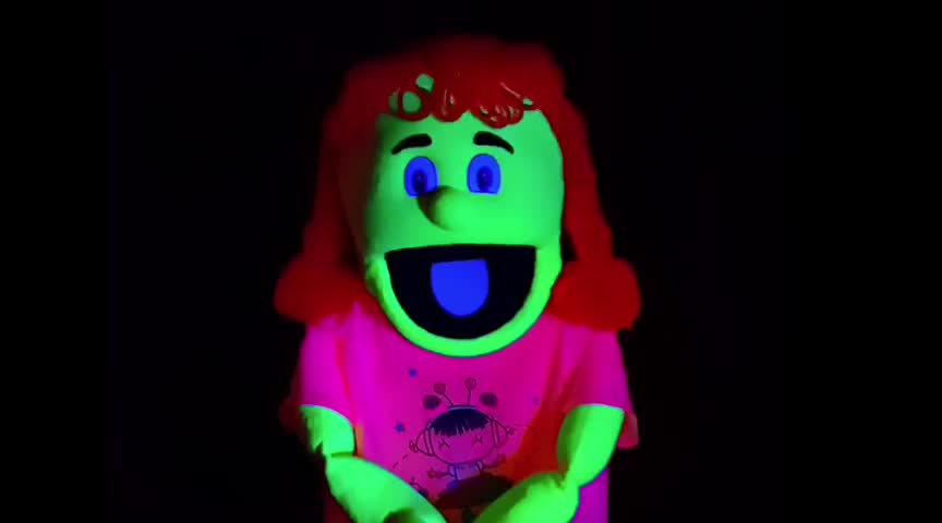 Panggung Boneka Eco Blacklight People Puppet Dalam Gelap Bukan Glow in the Dark Puppet Show