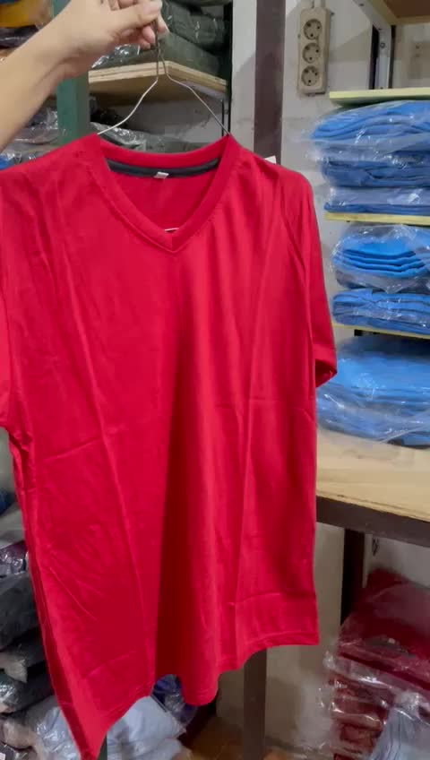 Ocelot Kaos Polos V neck bahan PE / Poliester Pria I wanita lengan Pendek Round Neck | Outlet Kaos