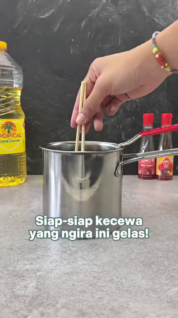 【Littlepolkadot】Deep Fryer 4 in 1 Multi Set Panci Penggorengan Rebus Stainless Steel Panci Multifungsi Multi Deep Fryer Set Penggorengan Saringan Capitan Klip Makanan