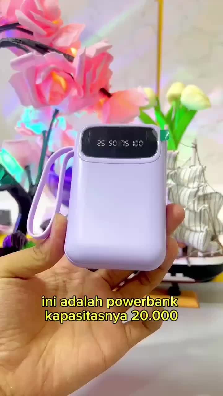 Powerbank 20000mAh Mini With 4 usb fast charging LED Senter Display