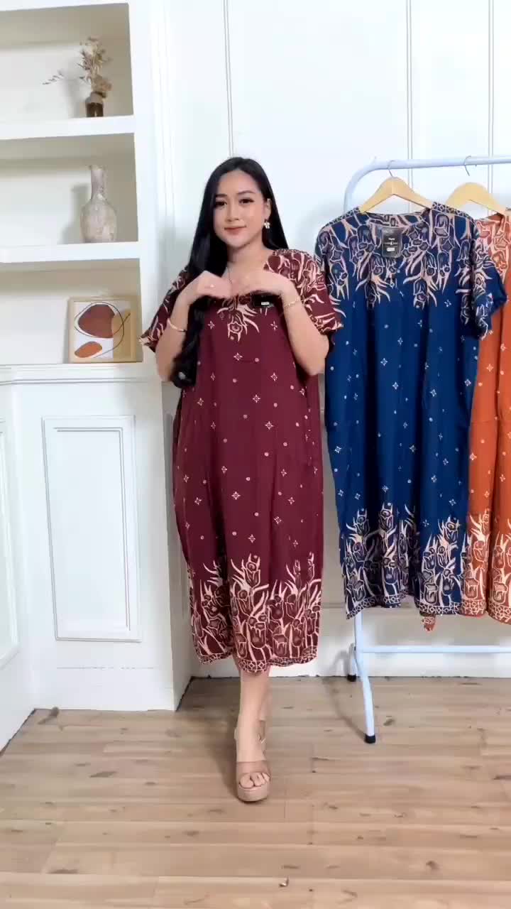 Daster Jumbo Motif Lukis 100rb Dapat 3pcs Dress Jumbo Wanita Busui Dan Bumil Bahan Rayon Kancing Depan Nyaman