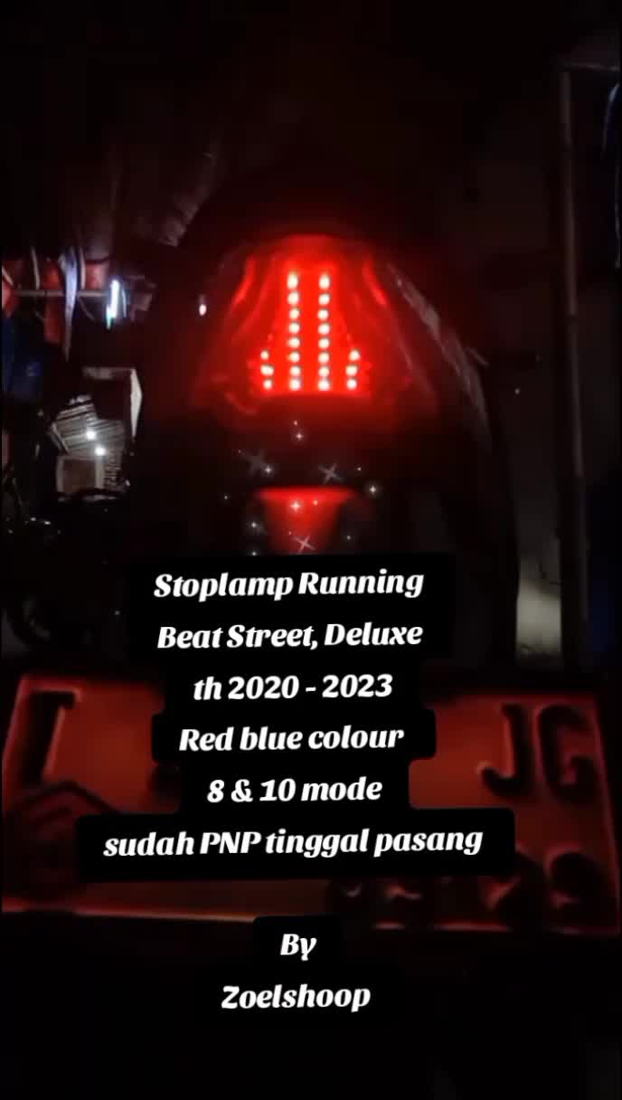 Stoplamp Running Beat Street,Beat Deluxe 2020 sampai 2023 8 & 10 mode otomatis sudah PNP tinggal pasang Motorcycle Lampu