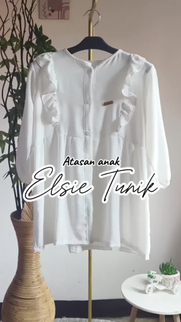 elsie tunik kids 6 sampai 11 tahun / baju atasan anak perempuan crinkle airflow / tunik anak tanggung crinkle airflow Muslim Nyaman