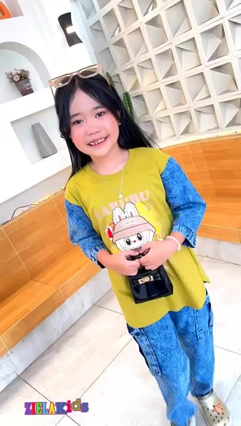 Setelan Celana Anak Ziela Kids Labubu - Bahan Cotton Combad 20s Mix Jeans - Fashion, Baju