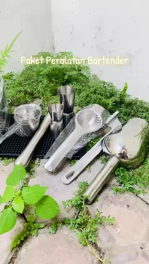 PAKET PERALATAN STAINLESS BARTENDER | SHAKER STAINLESS LENGKAP | SEKOP STAINLESS