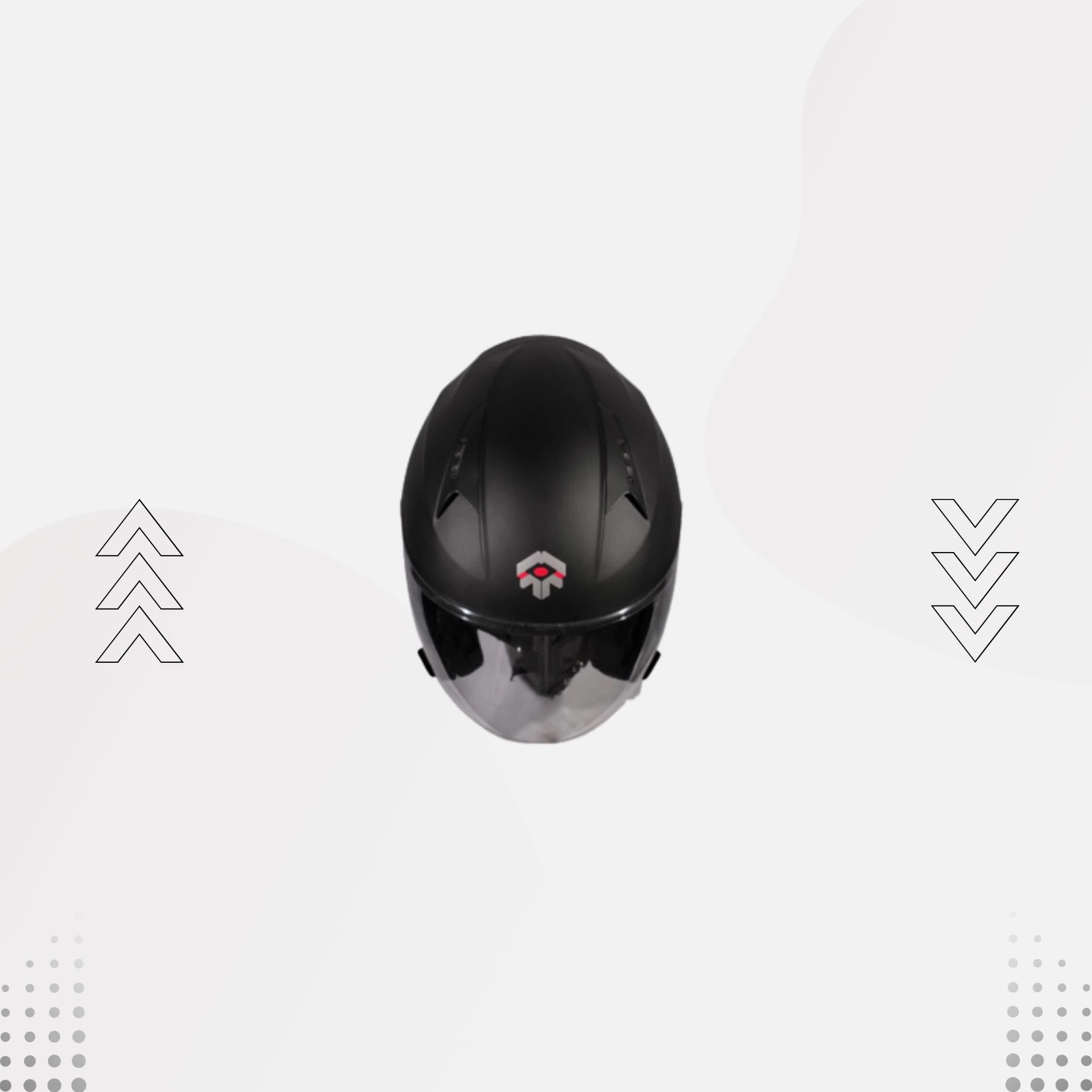 Helm Dewasa Half Face Spoiler Razer - Metal Black