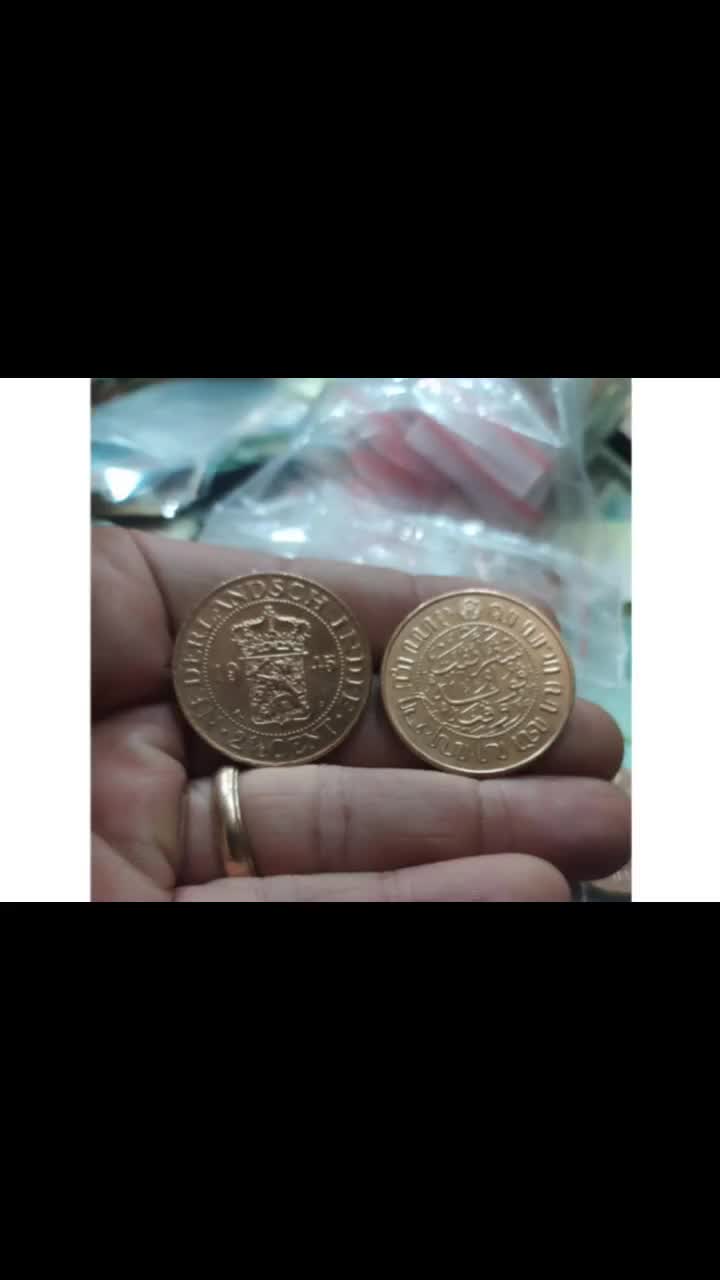 Koleksi Koin Jaman belanda 2-1/2 Cent 1945 Tembaga Cocok Untuk kerokan - Kerikan