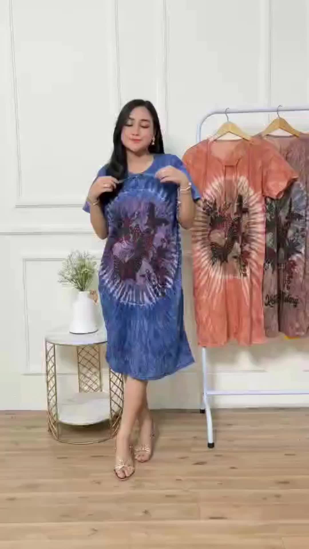 paket 5 pcs daster kaos abstrak 2 varian motif motif O tengah dan Y lurus Bumil Dress Tidur Nyaman