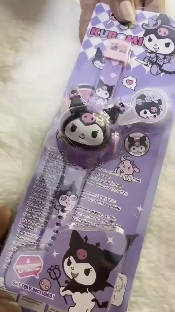 jam tangan anak anak lampu  laser proyektor karakter kuromi New