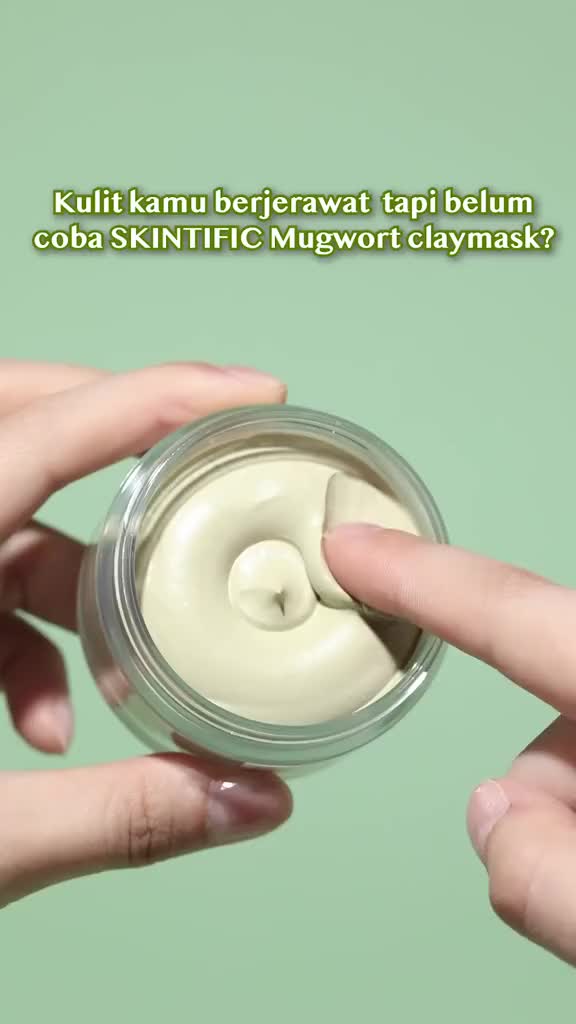 SKINTIFIC Mugwort Anti Pores & Acne Clay Mask 55 gr - Masker Berjerawat masker  skintific Acid Bruntusan Kering Mencerahkan Niacinamide Perawatan Wajah Hyaluronic Komedo Ceramide