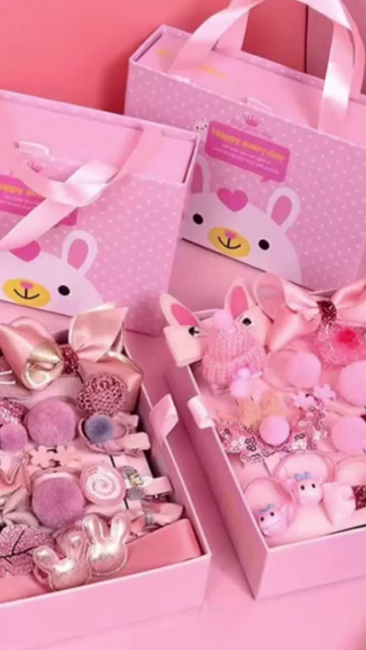 BISA COD F6294 Paket Jepitan Rambut Karet Pita Free Box / Set Kado Ulang Tahun Lucu Anak Perempuan Fashion Aksesoris