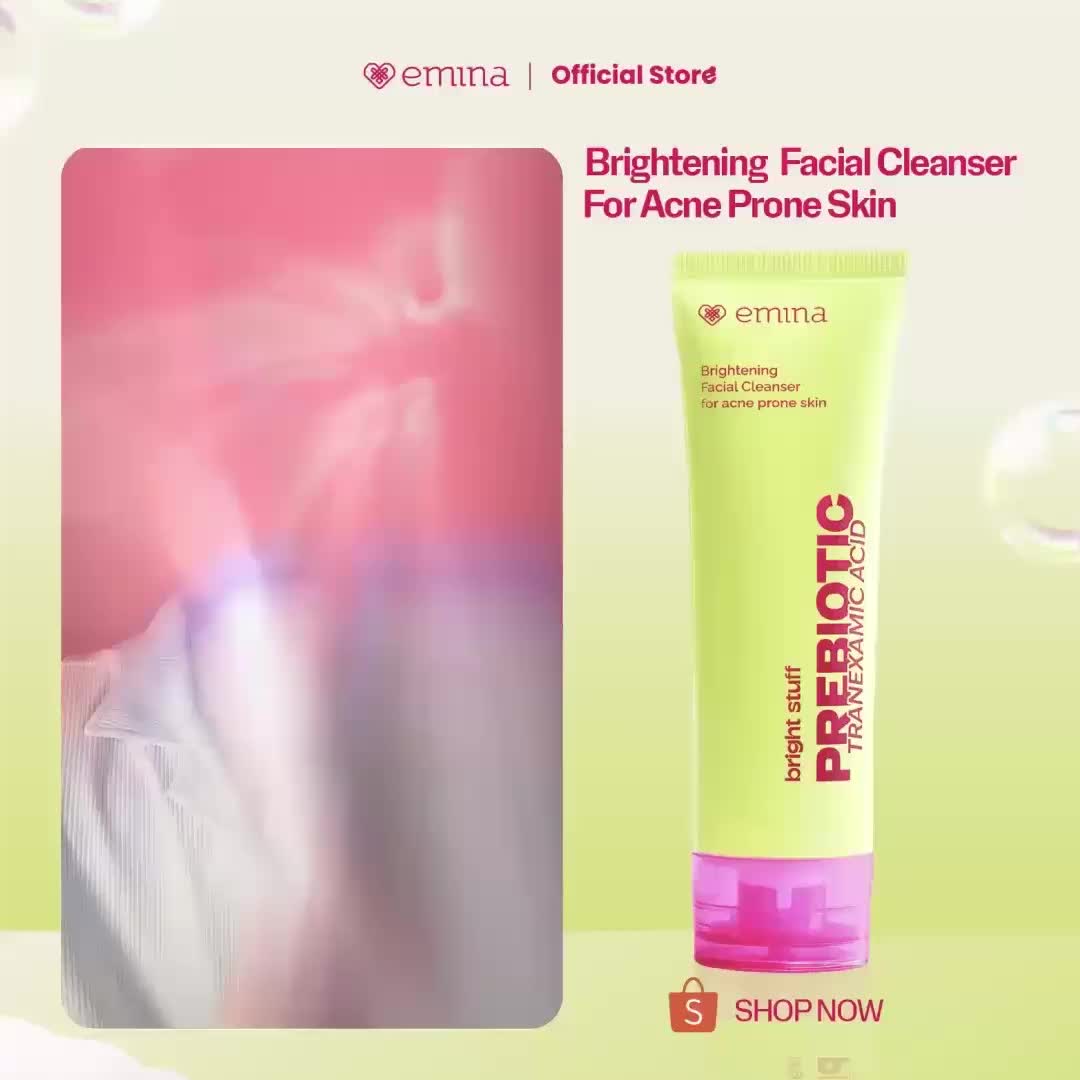 NEW! Emina Prebiotic Tranexamic Acid Brightening Face Wash for Acne Prone Skin 50ml 100ml - Sabun Muka kulit berjerawat dan sensitif, Perbaiki Skin Barrier, Mengontrol Minyak, Lembab Tanpa Ketarik, Cocok untuk semua jenis kulit
