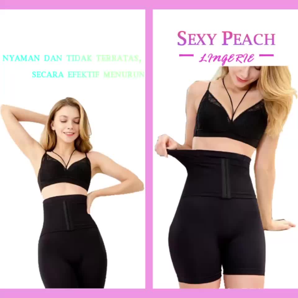 Korset untuk mengecilkan perut dan paha wanita Celana Pendek Model 4 Penyangga Tulang 3 Kait Korset Shapewear pengangkat bokong Corest Busa